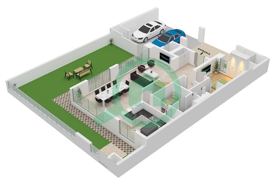 Type Magnolia B Ground Floor Rivera - 4 Slaapkamers Villa Type MAGNOLIA-B Plattegrond Type Magnolia B Ground Floor interactive3D