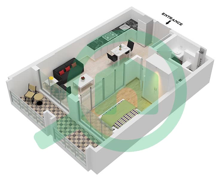 Vincitore Benessere - 1 Bedroom Apartment Unit 16 FLOOR 4 Floor plan Unit 16 Floor 4 interactive3D