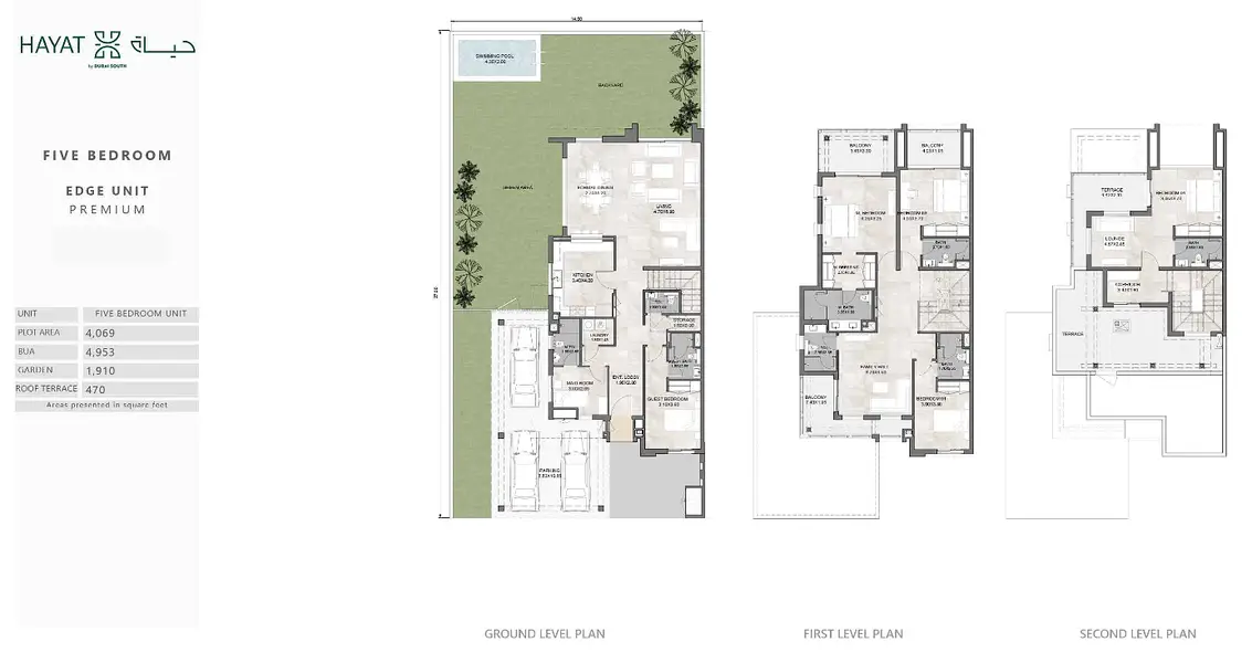 5 BR floor plan