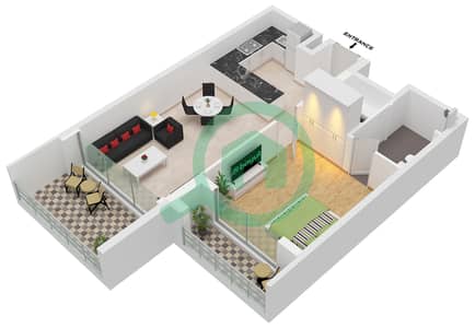 The Haven II Residences - 1 Bedroom Apartment Type A FLOOR 1-14 Floor plan