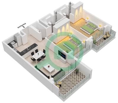 The Haven II Residences - 2 Bedroom Apartment Type A FLOOR 1-14 Floor plan