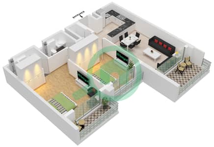 The Haven II Residences - 2 Bedroom Apartment Type B FLOOR 1-14 Floor plan