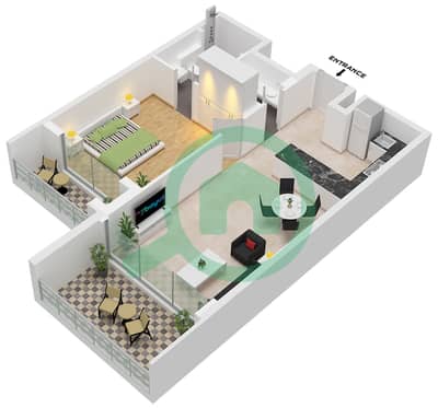 The Haven II Residences - 1 Bedroom Apartment Type B Floor plan