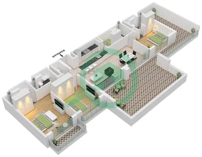 The Haven II Residences - 3 Bedroom Apartment Type A FLOOR 13-14 Floor plan