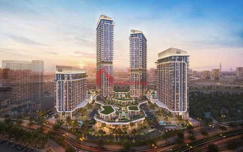 3 Bedroom Flat for Sale in Motor City, Dubai - Mirdad_Residential _Towers_V01 (DUSK)_Park. jpg