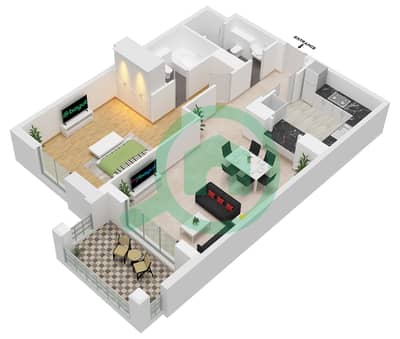 Zanzebeel 3 - Planimetria del piano di 1 Camera Appartamento Unità 6 FLOOR 1-3 Zanzebeel 3 - Planimetria del piano di 1 Camera Appartamento Unità 6 FLOOR 1-3