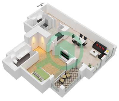 Zanzebeel 3 - Planimetria del piano di 1 Camera Appartamento Unità 7 FLOOR 1-3 Zanzebeel 3 - Planimetria del piano di 1 Camera Appartamento Unità 7 FLOOR 1-3