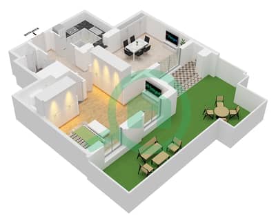 Zanzebeel 3 - Planimetria del piano di 1 Camera Appartamento Unità 2 FLOOR GROUND Zanzebeel 3 - Planimetria del piano di 1 Camera Appartamento Unità 2 FLOOR GROUND