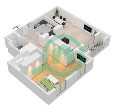 Zanzebeel 3 - Planimetria del piano di 1 Camera Appartamento Unità 2 FLOOR 1-3 Zanzebeel 3 - Planimetria del piano di 1 Camera Appartamento Unità 2 FLOOR 1-3