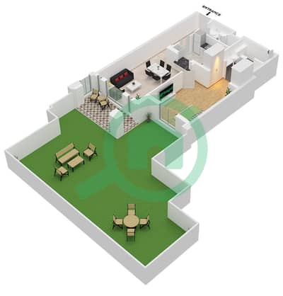 Zanzebeel 3 - Planimetria del piano di 1 Camera Appartamento Unità 12 FLOOR GROUND Zanzebeel 3 - Planimetria del piano di 1 Camera Appartamento Unità 12 FLOOR GROUND