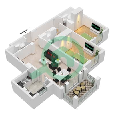 Zanzebeel 3 - Planimetria del piano di 2 Camere Appartamento Unità 9 FLOOR 1-3 Zanzebeel 3 - Planimetria del piano di 2 Camere Appartamento Unità 9 FLOOR 1-3