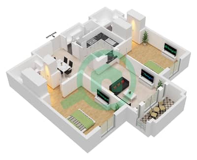 Zanzebeel 3 - Planimetria del piano di 2 Camere Appartamento Unità 12 FLOOR 1-3 Zanzebeel 3 - Planimetria del piano di 2 Camere Appartamento Unità 12 FLOOR 1-3