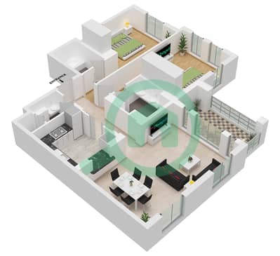 Zanzebeel 3 - Planimetria del piano di 2 Camere Appartamento Suite 5 FLOOR 1-3 Zanzebeel 3 - Planimetria del piano di 2 Camere Appartamento Suite 5 FLOOR 1-3