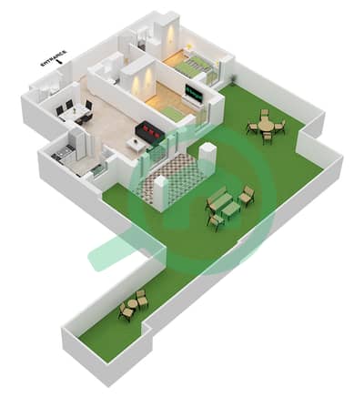 Zanzebeel 3 - Planimetria del piano di 2 Camere Appartamento Unità 9 FLOOR GROUND Zanzebeel 3 - Planimetria del piano di 2 Camere Appartamento Unità 9 FLOOR GROUND