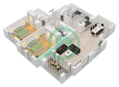 Zanzebeel 3 - Planimetria del piano di 2 Camere Appartamento Unità 8 FLOOR 1-3 Zanzebeel 3 - Planimetria del piano di 2 Camere Appartamento Unità 8 FLOOR 1-3