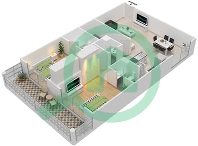 Resortz by Danube - 2 Bed Apartments Unit 328 Floor plan