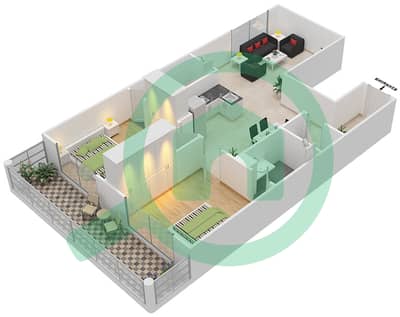 Resortz by Danube - 2 Bed Apartments Unit 329 Floor plan