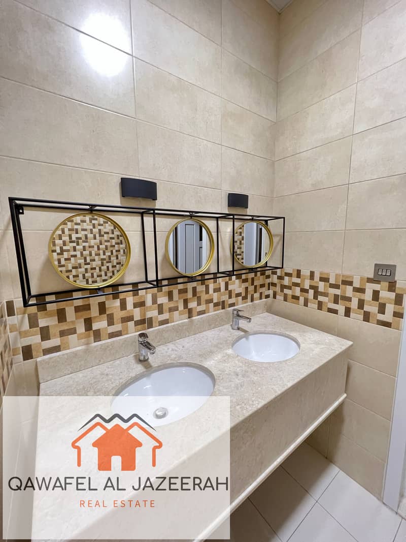 Amazing offer villa for rent in al warqaa { 4bedroom + hall + majlas + services block }