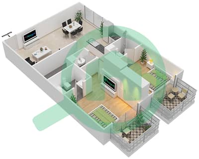 Resortz by Danube - 2 Bed Apartments Unit 428 Floor plan