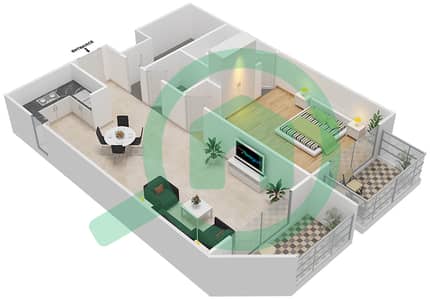 Resortz by Danube - 1 Bed Apartments Unit 101 Floor plan