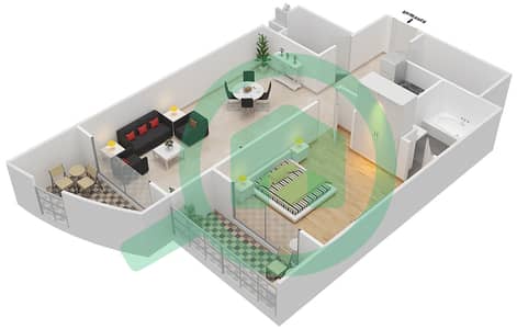 Resortz by Danube - 1 Bed Apartments Unit 111 Floor plan