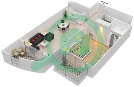 Resortz by Danube - 1 Bed Apartments Unit 315 Floor plan