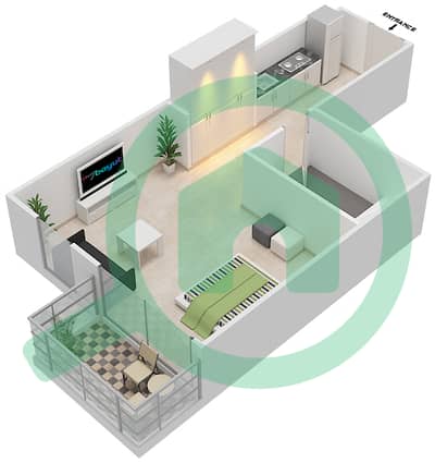 Resortz by Danube - Studio Apartment Unit 205 FLOOR 2 Floor plan