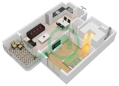 Pier Point 2 - 1 Bedroom Apartment Type/unit B4 / UNIT 1 FLOOR 1 Floor plan Pier Point 2 - 1 Bedroom Apartment Type/unit B4 / UNIT 1 FLOOR 1 Floor plan