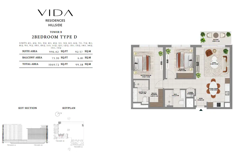 2 BR floor plan