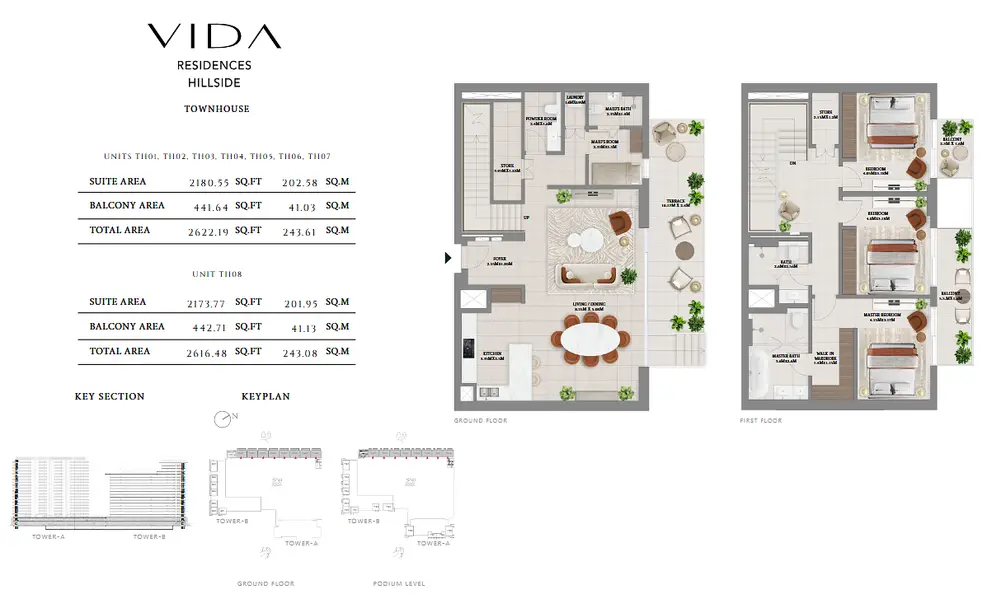 3 BR floor plan