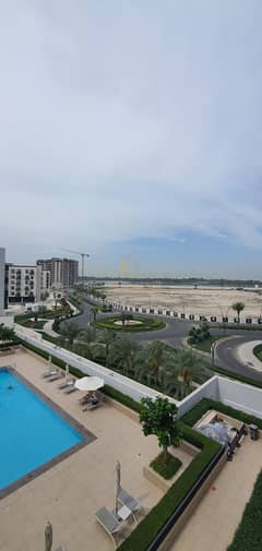 للإيجار شقة أنيقة غرفة وصالة بإطلالة رائعة على المسبح والحديقة في موقع هادئ ومميز داخل جزيرة مريم، مناسبة للسكن الراقي والاستثمار.