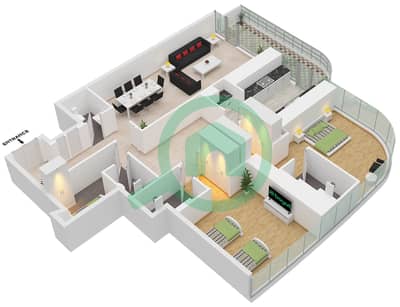 Joud - 2 Bedroom Apartment Type/unit B-9 / UNIT 1 FLOOR 3-9 Floor plan