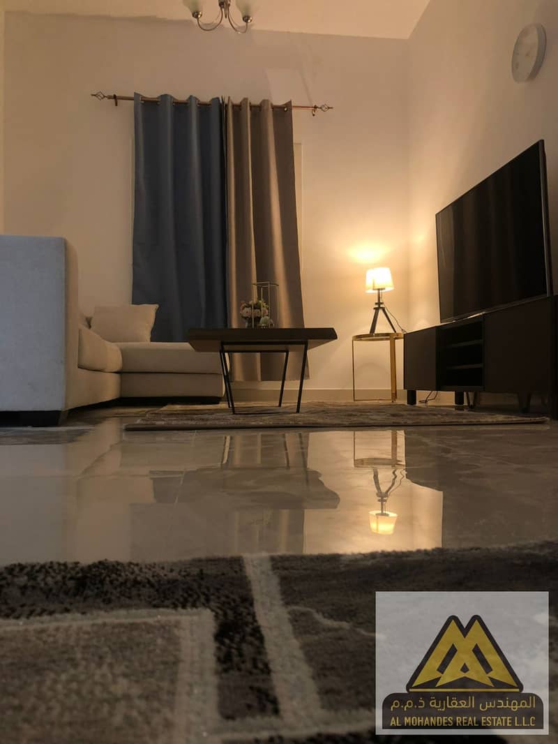 arge space cleanOne bedroom and living room apartment second tenant for rent in Al Rashidiya prime location behind Mark & Save large