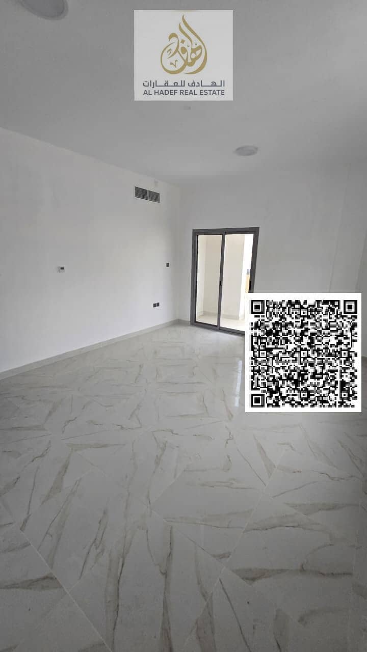 One bedroom and living room for rent in Ajman Al Nakheel, near Ajman Walk and Corniche, bathroom, 2 balconies, large spaces, new building, first occup