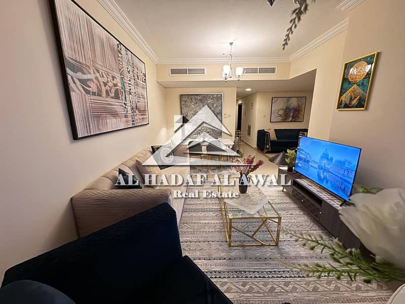 For monthly rent, a 3room and a hall in Al taawun area with free internet