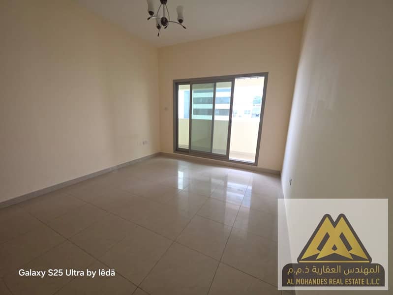 Two bedroom and living room apartment for yearly rent with very large space in Al Rashidiya next to Grand Mall Ajman prime location close to all serv