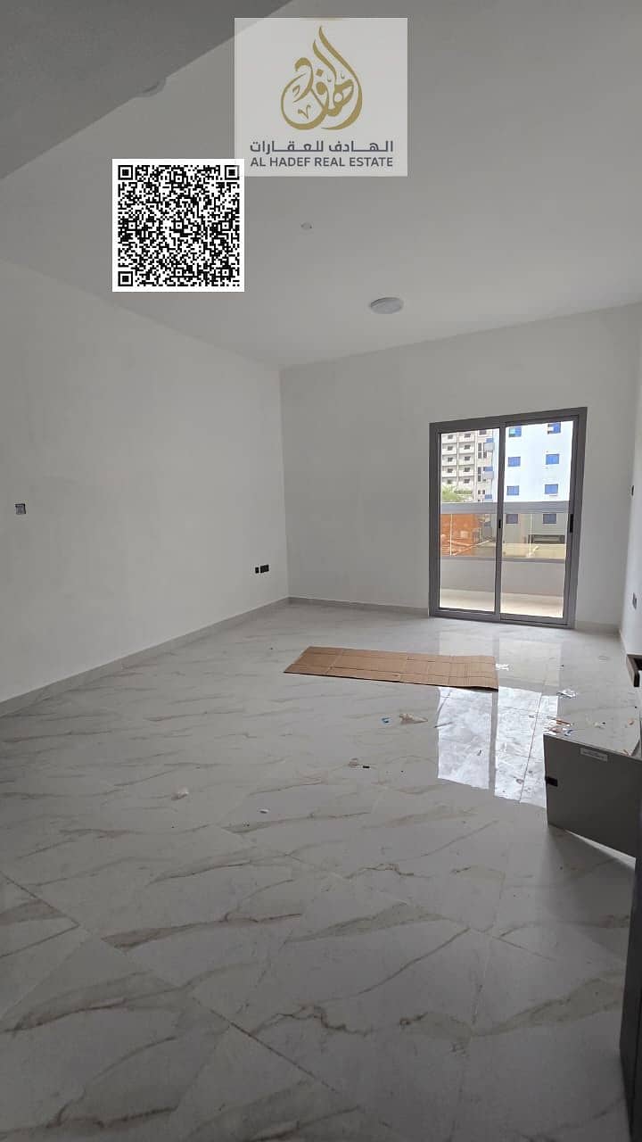 One-bedroom apartment with a living room, first occupancy, annual rent in Al Nakheel area, excellent finishing