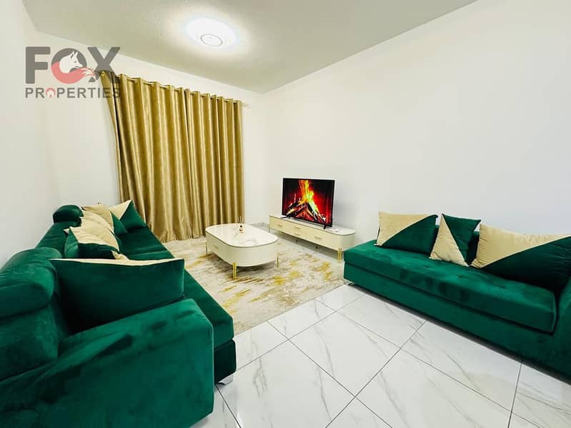 Spacious two-bedroom apartment for monthly rent in Joodi Tower 3, located in Al Nuaimiya 1, Ajman.