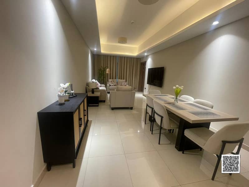 Furnished Spacious 2BR + Big Maid/Study | Elegant Interiors | 1,960 Sq Ft | Best Layout in Gulfa Towers | Ready to Move In | City View