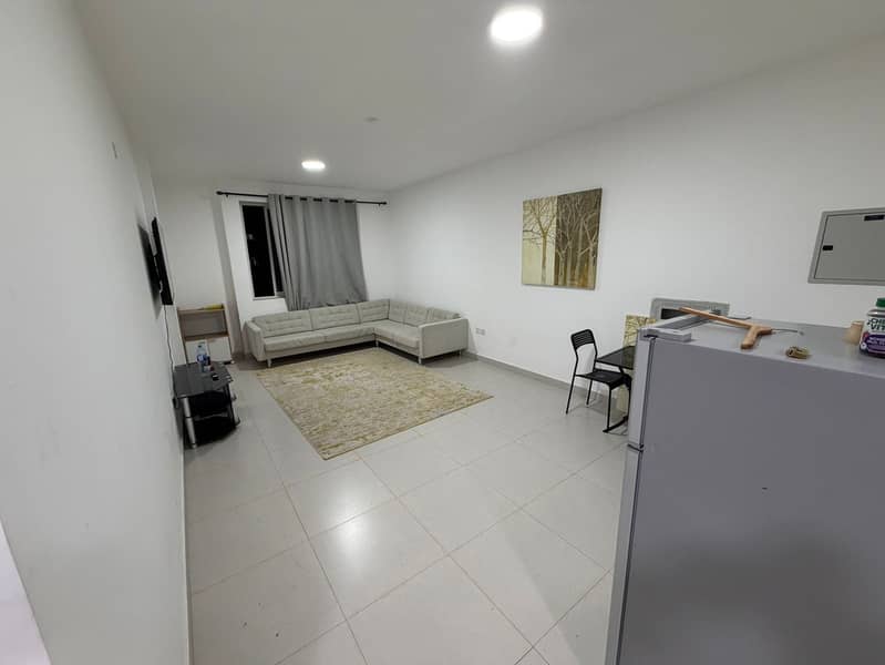 Furnished one-bedroom apartment for monthly rent in Ajman Corniche. Fully furnished apartment, second tenant.