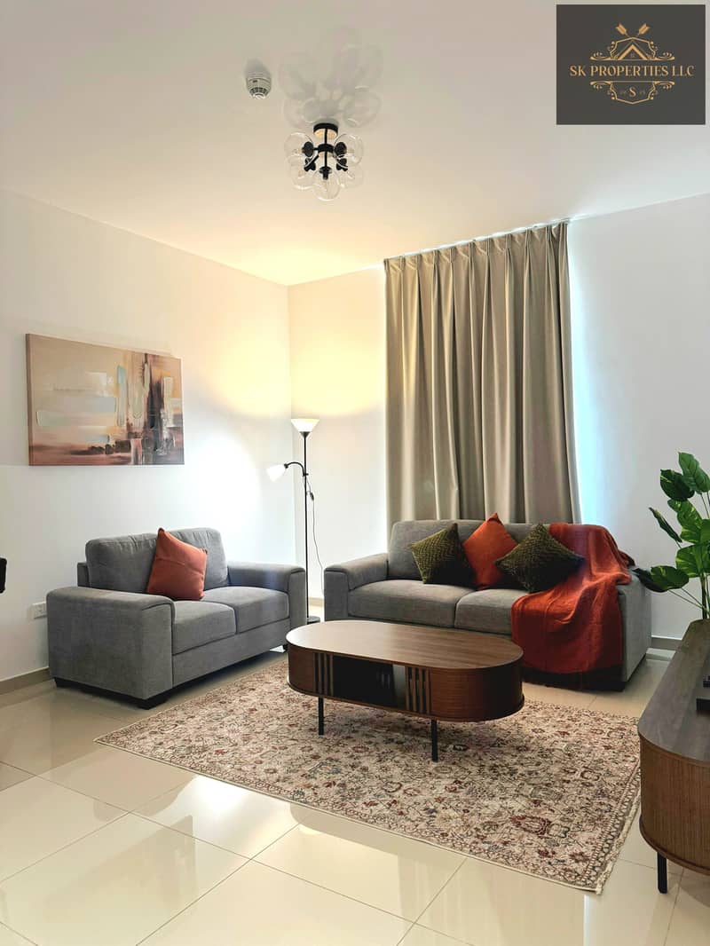 Elegant Fully Furnished 1 Bedroom Apartment | Premium Living in Uptown Al Zahia | Ready to Move In