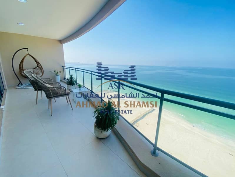 Fully Renovated 3BR + Maids Room || Direct Beach View || Chiller Free || Private Beach Access || All Amenities Free