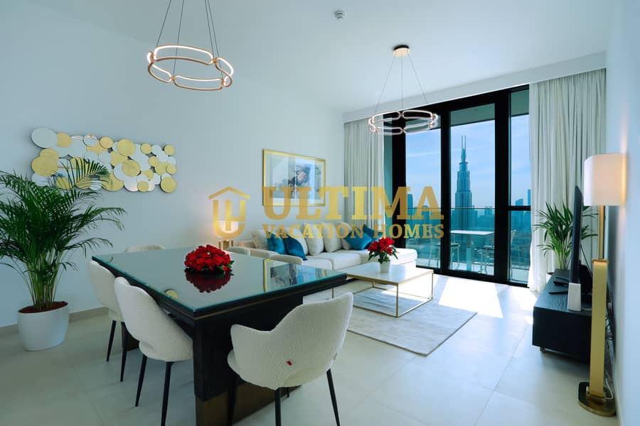 Luxury 2BR with Full Burj View | All Utilities Included