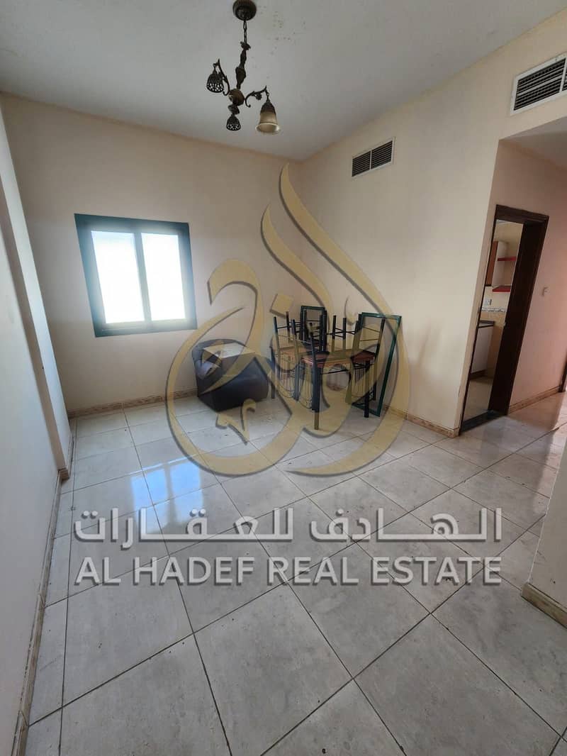 For rent in Sharjah, a two-bedroom apartment in Al Butinah area, with central air conditioning and two bathrooms. Excellent size.