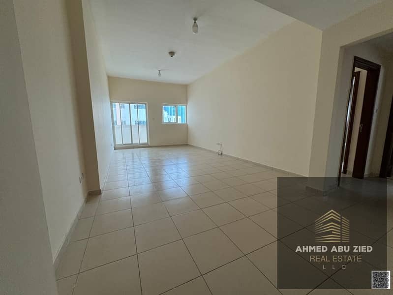 1-bedroom apartment for annual rent in Al Rashidiya Ajman, 2 bathrooms, balcony with open view, central AC, spacious hall, master room, gym, pool, kid