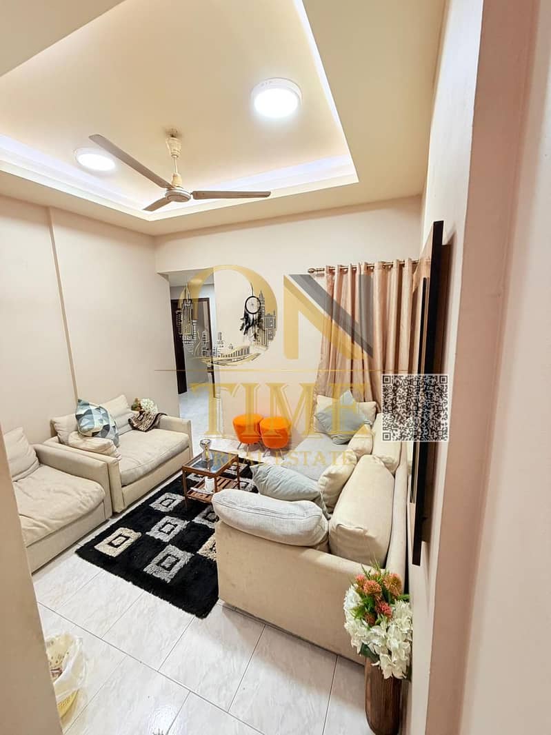 Excellent view | Location with all services | Spacious areas | Balcony | Fully furnished | Easy access to Dubai and Sharjah