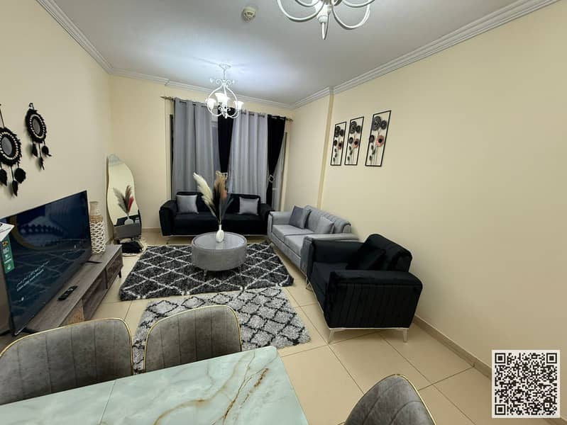 Luxury 1-Bedroom Furnished Apartment for Monthly Rent in Al Yasmeen Towers – Al Jurf 2 Spacious and elegantly designed apartment Fully fur