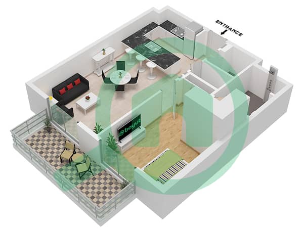 Type B Unit 04 Floor 1-12 Type B Unit 04 Floor 1-12