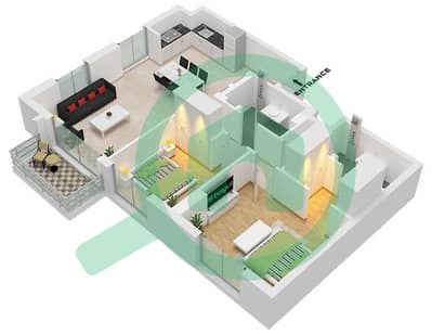Hillcrest - 2 Bedroom Apartment Type B Floor plan