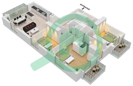 Hillcrest - 3 Bedroom Apartment Type A Floor plan